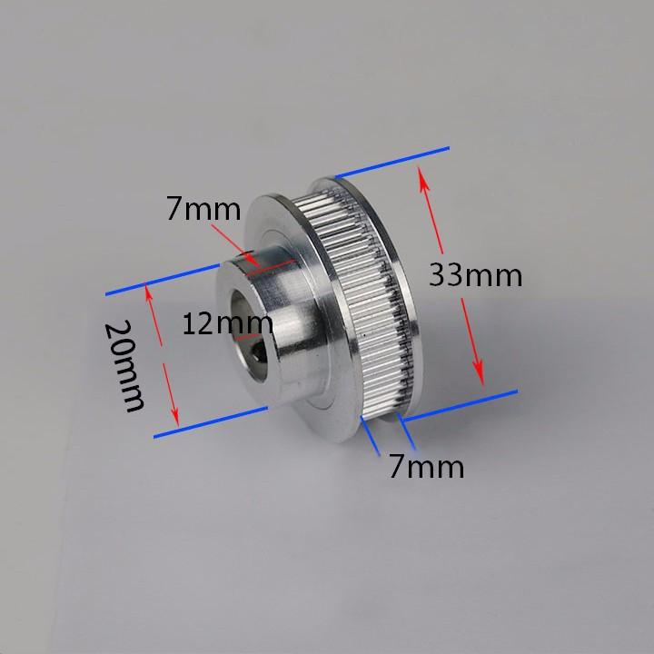 Buly, puly, pulley trục 12mm - 48 răng, sử dụng với dây đai 2gt-6mm