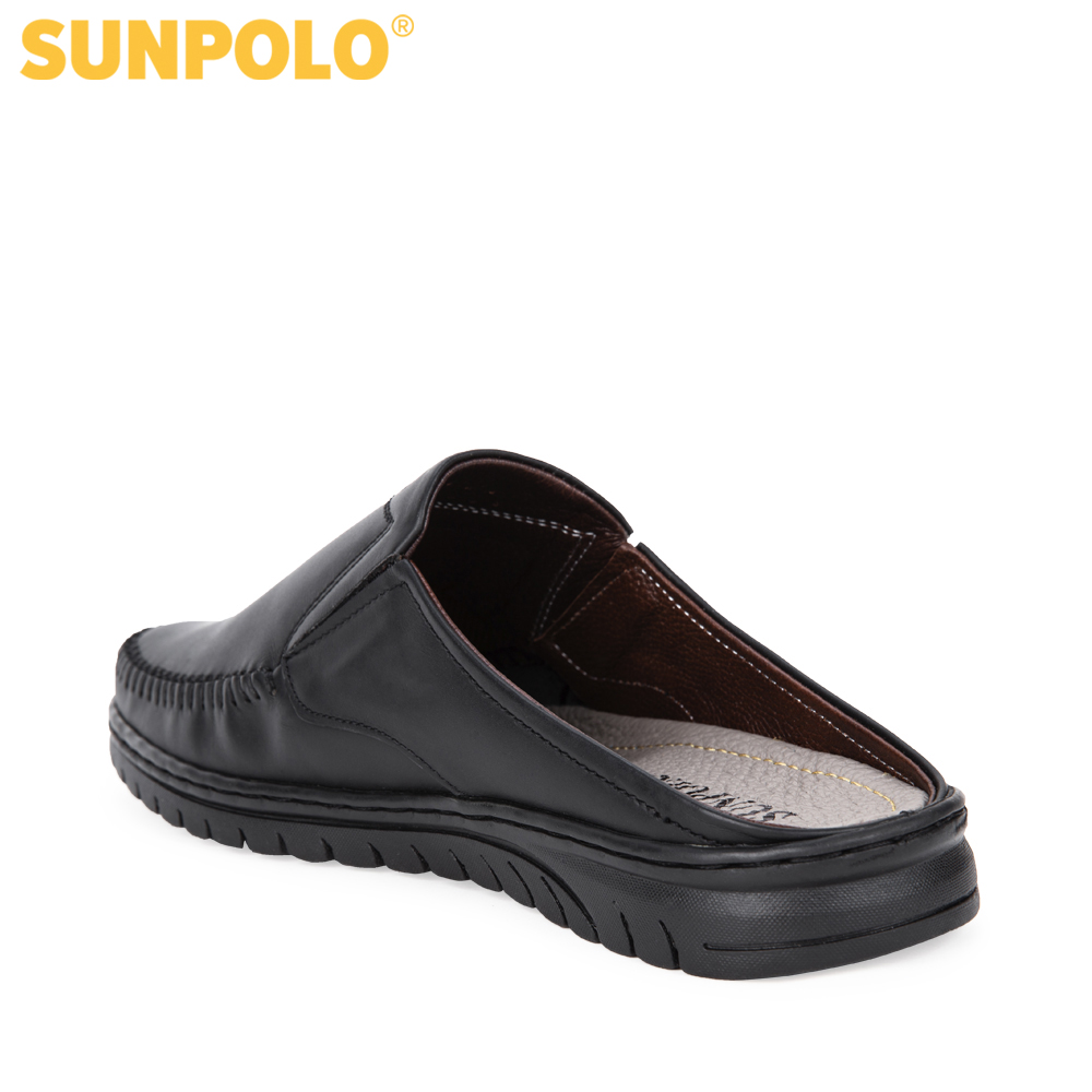 Dép Sapo nam da bò SUNPOLO SPO293 (Đen, Nâu)