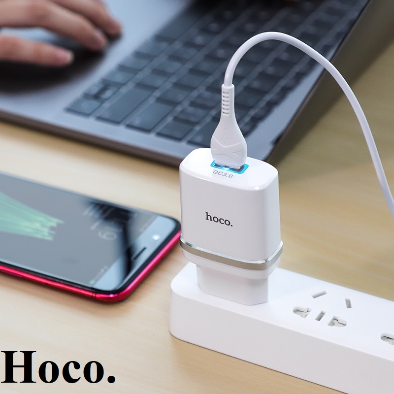 Củ Sạc Nhanh 3A HOCO C12Q DÒNG QC3.0/18W SẠC FULL IPHONE, IPAD, ANDROID