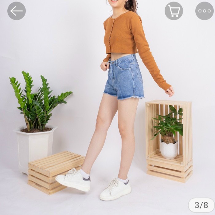 Quần đùi jean màu nhạt TTSLA0347