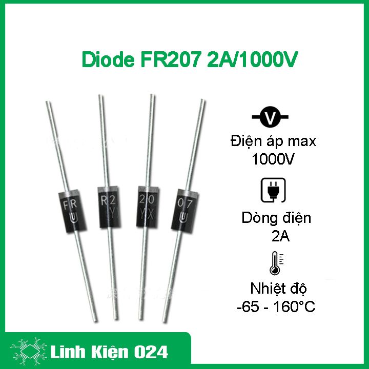 Combo 10 diode xung fr207 2a 1000v chân cắm