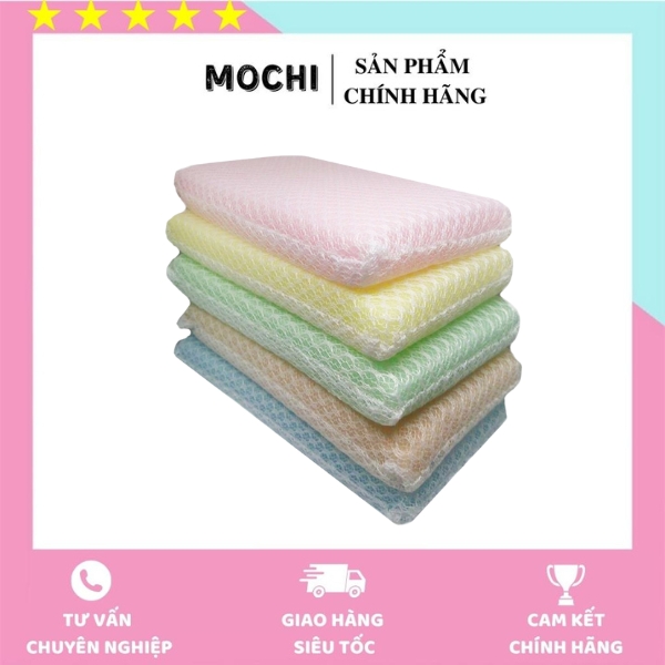 Set 5 Miếng Xốp Rửa Bát Bọc Lưới (Mẫu Mới).