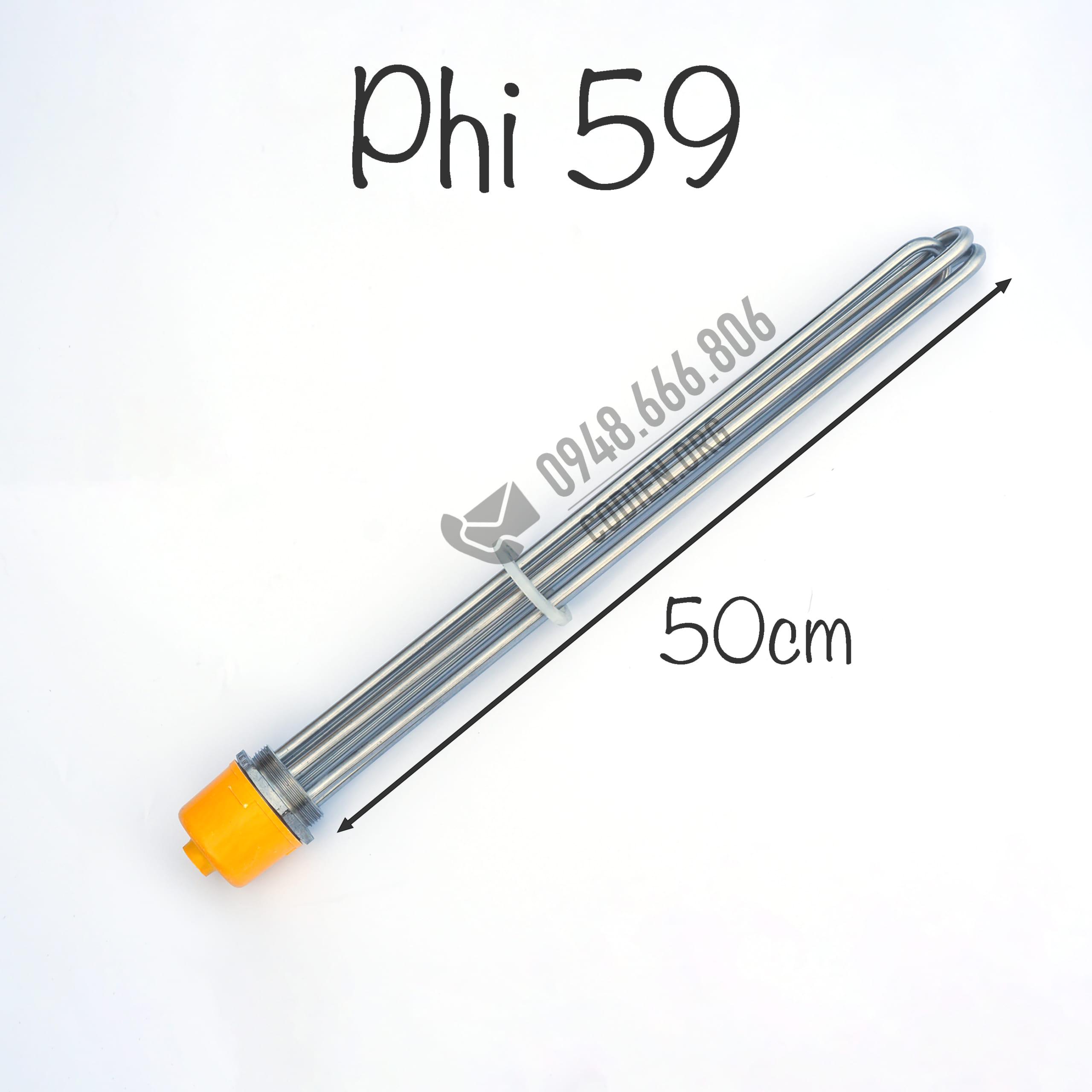 Điện trở nhiệt cục ren phi 59 inox 304