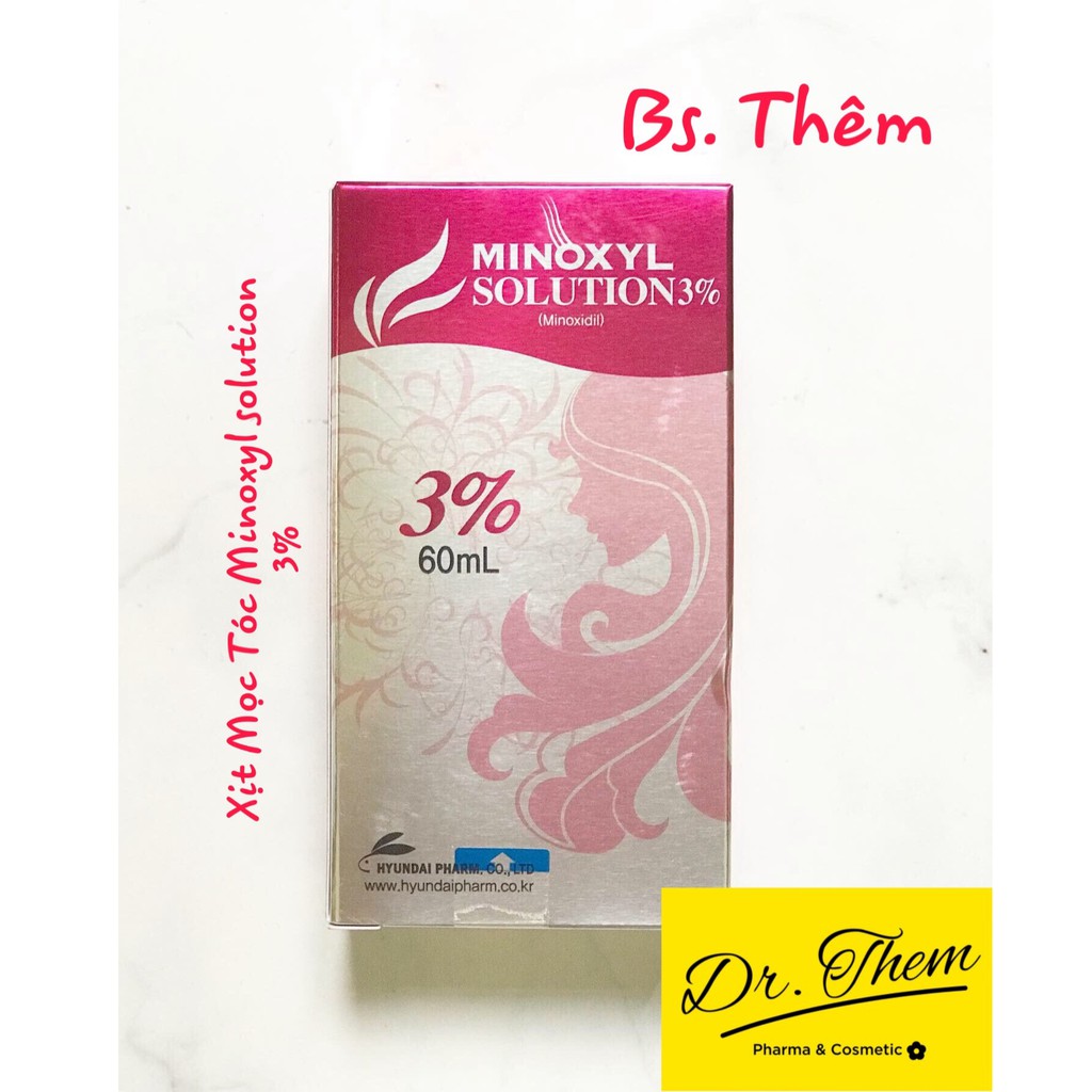 [6-11/12 VOUCHER GIẢM 8%]Xịt Mọc Tóc, Giảm Rụng Tóc MINOXYL SOLUTION 3% 60mL