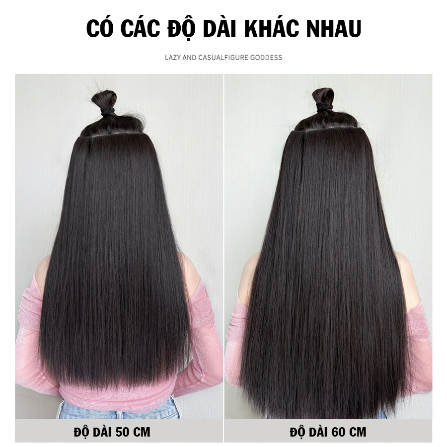 Tóc dải U kẹp phồng thẳng,tóc giả kẹp