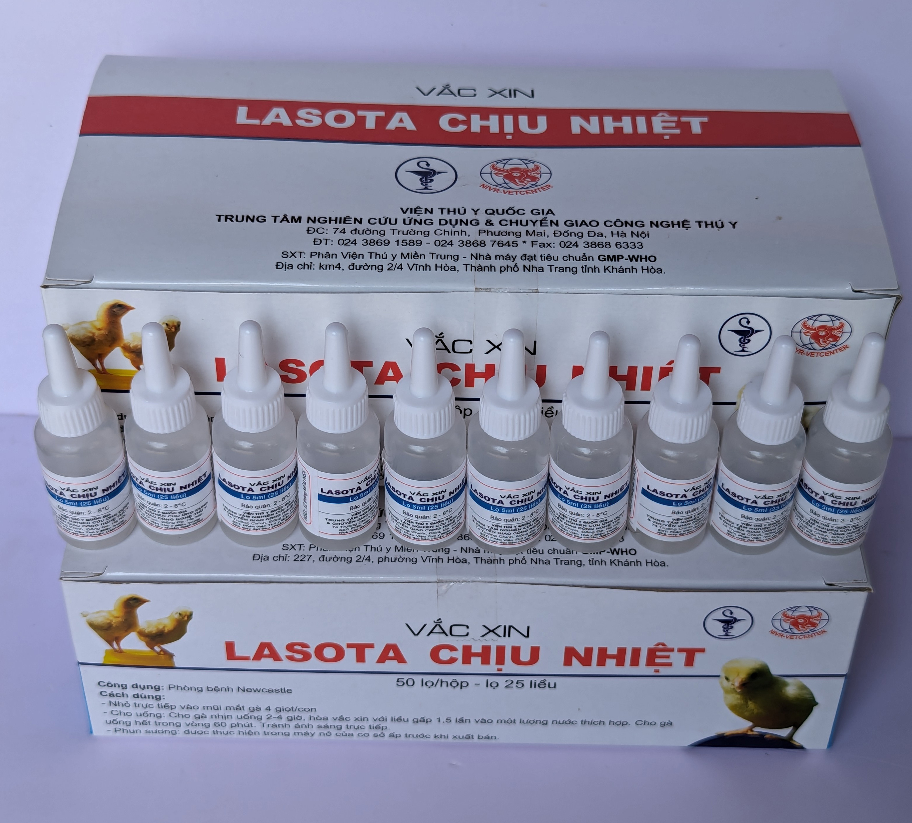 1 lọ Va-cxin lasota chiệu nhiệt - Ngừa dịch tả- Phân dính đít gà con- Dùng cho 20 Con gia cầm dưới 2 tháng tuỏi