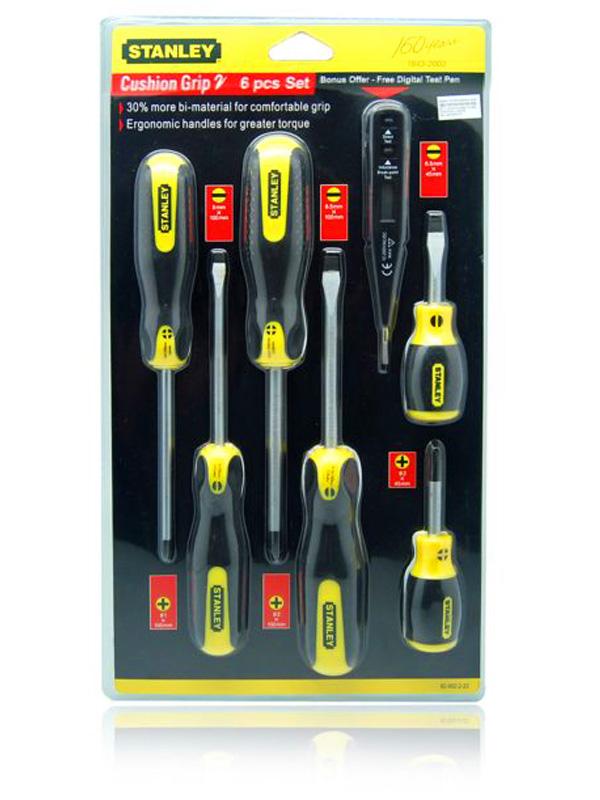 Bộ tua vít 6 chi tiết Stanley 92-2 (Vàng phối đen)