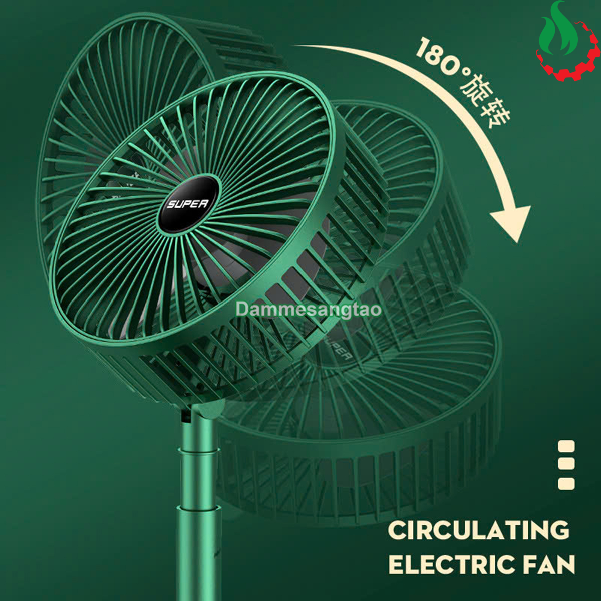 Quạt tích điện Mini gấp gọn 3 cấp tốc độ gió