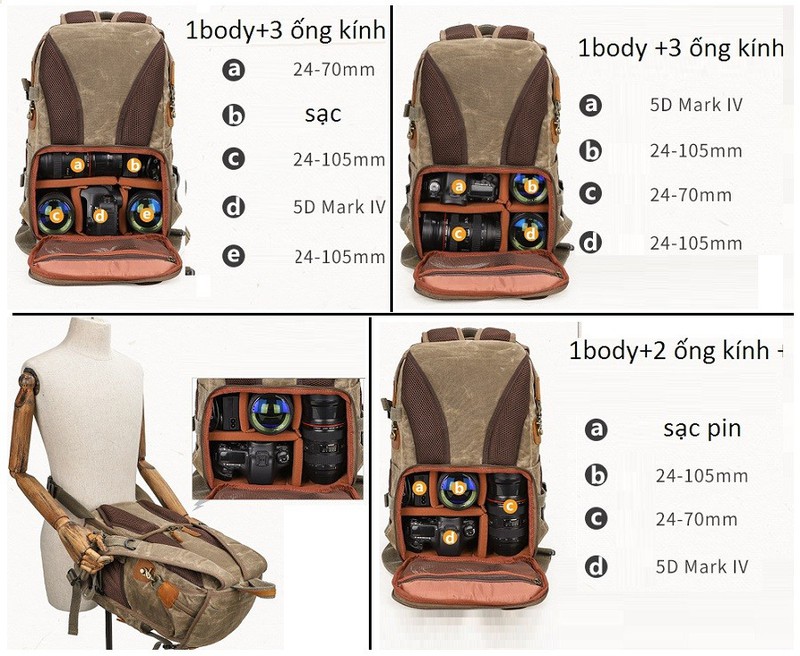 [HCM]Balo máy ảnh Canvas Batik.BK_3040.