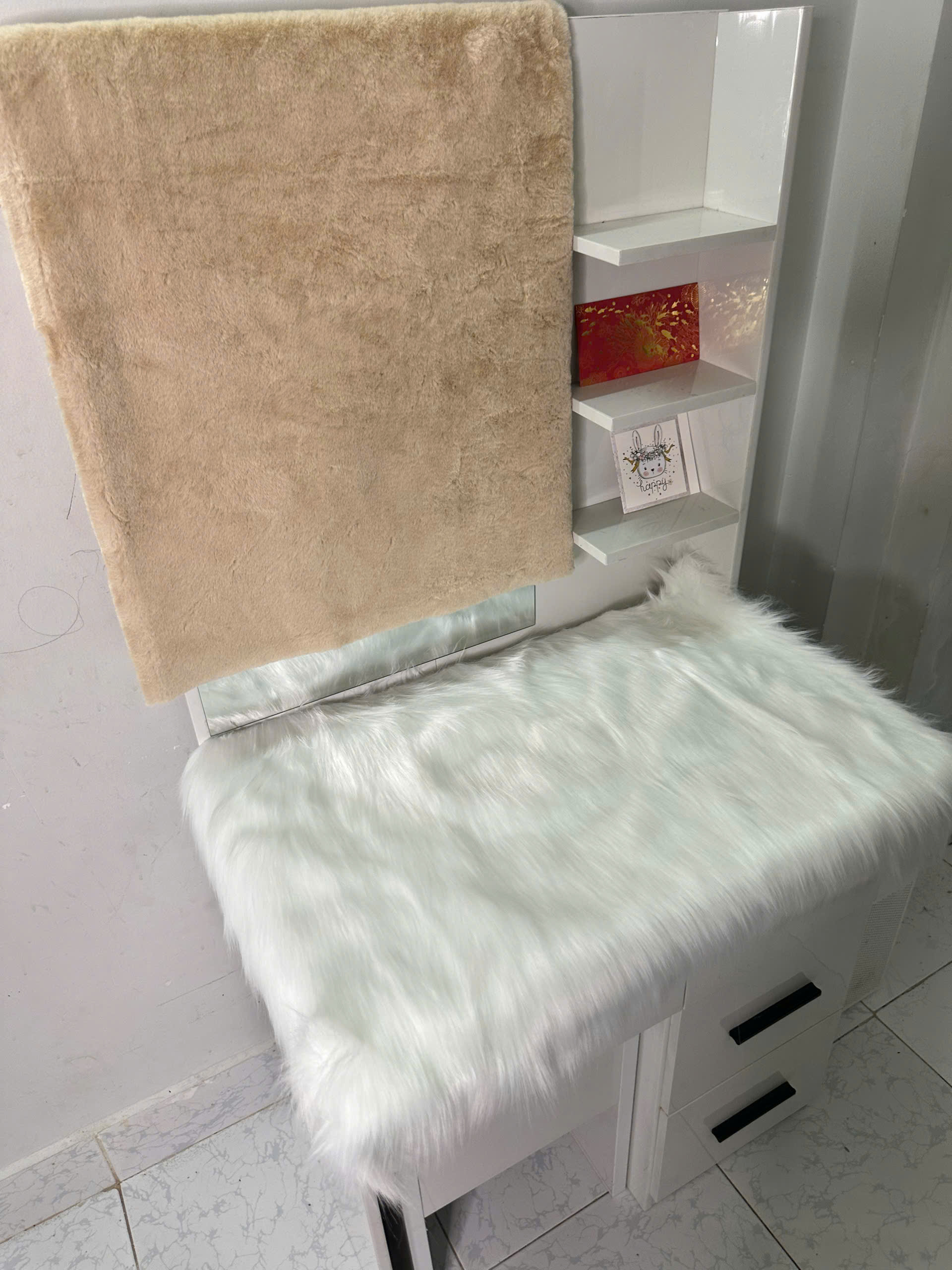 [HCM]Vải lông trắng chụp ảnh , lót sàn