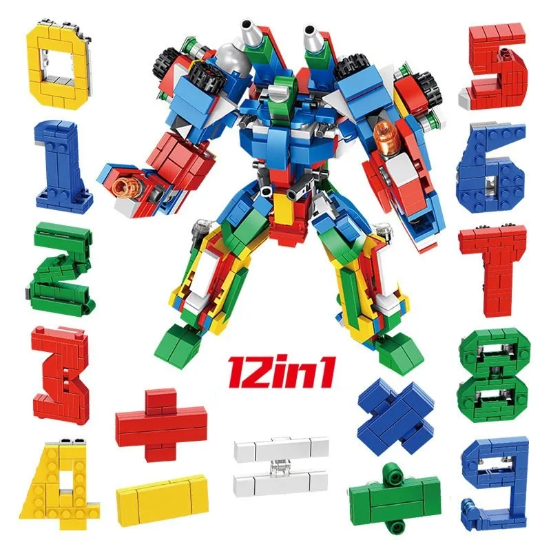 Bộ đồ chơi lắp ráp xếp hình Panlos Brick 12 trong 1 - Mô hình Digital Robot 633021 - 570 mảnh ghép