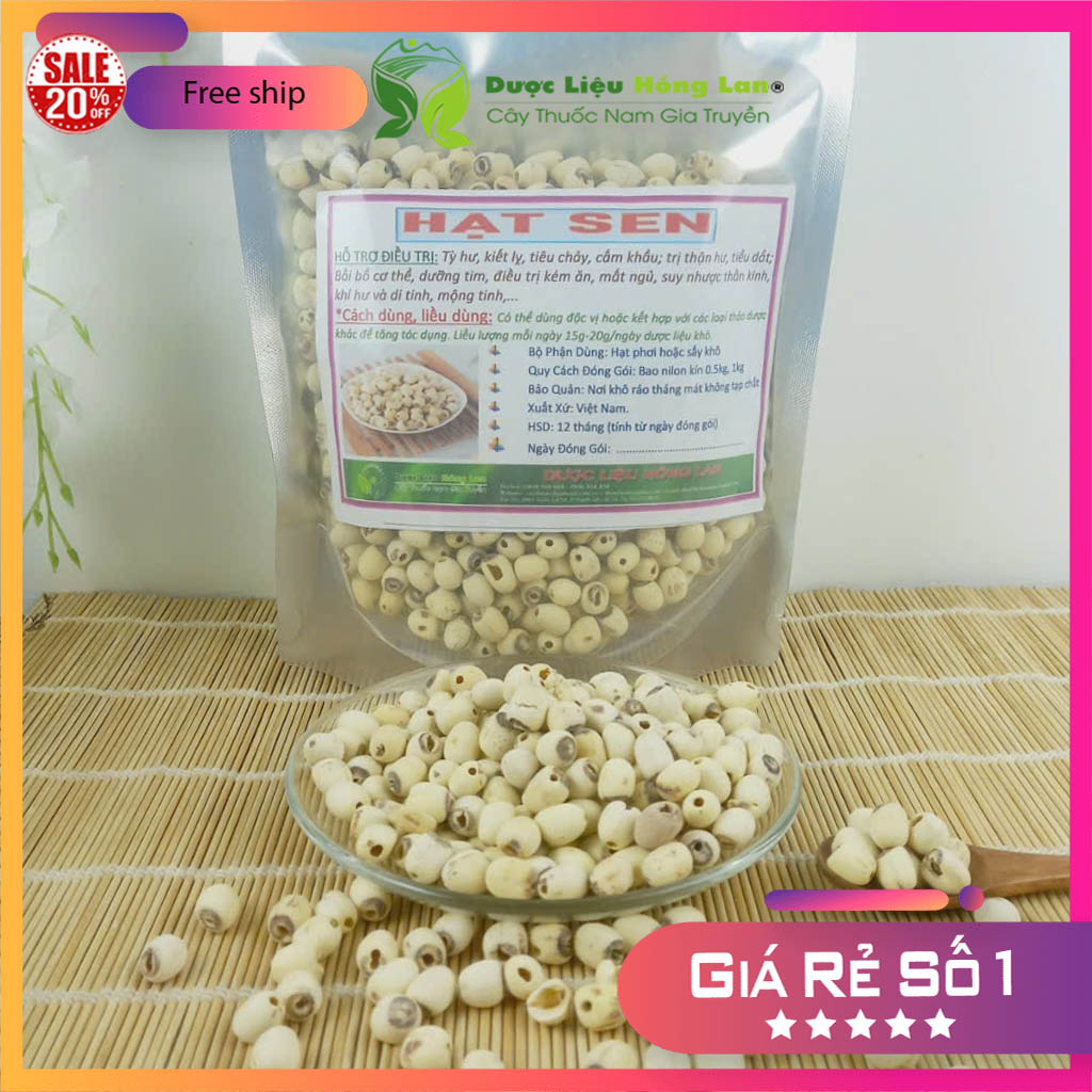 [FreeshipMAX] Hạt sen khô thượng hạng 500gr loại 1 (có hút chân không)