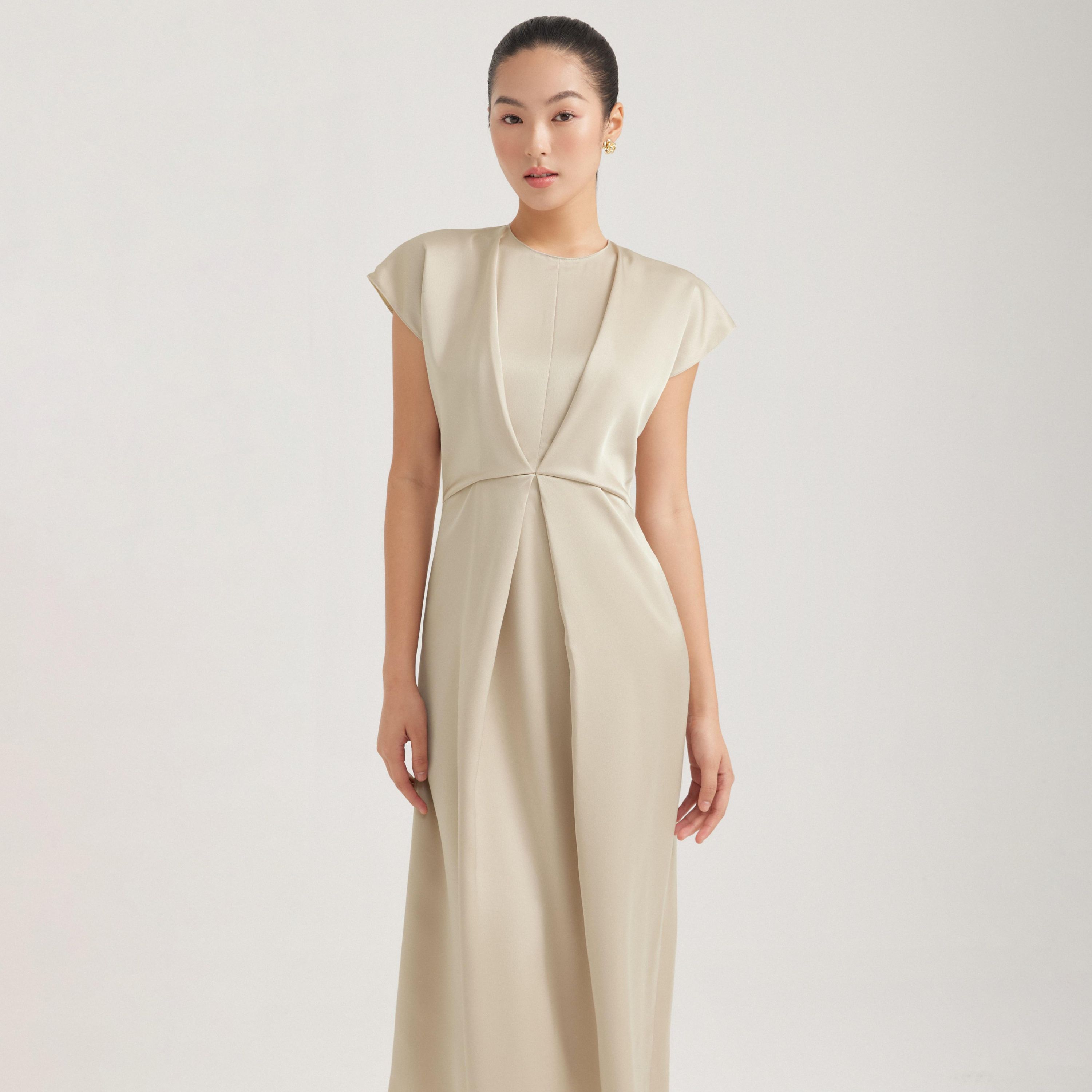 Đầm midi lụa tứ thân Mauve Midi dress