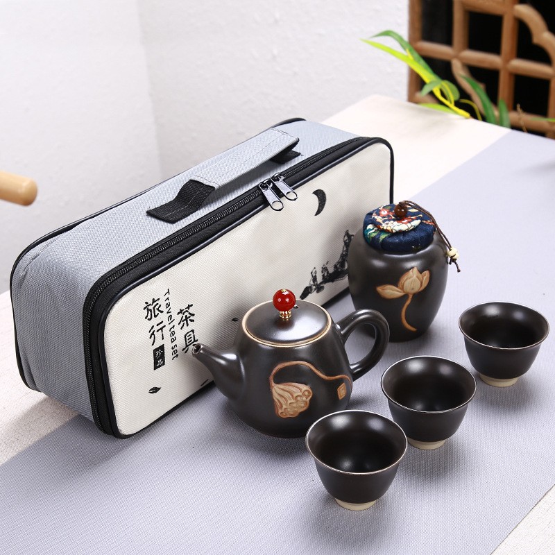 BỘ ẤM TRÀ SỨ HOA SEN