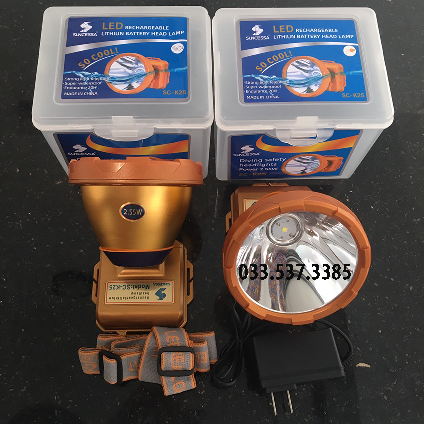 Đèn đội đầu siêu sáng, đèn pin đeo đầu k25 cao cấp