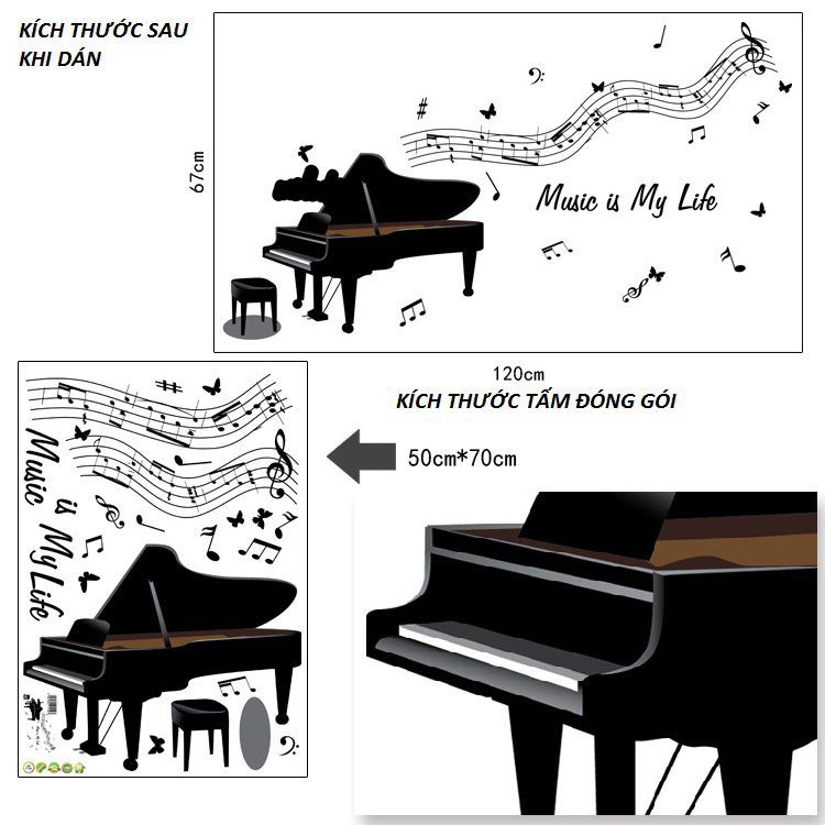 [HCM]Decal Dán Tường Âm Nhạc 4 - Dkn055