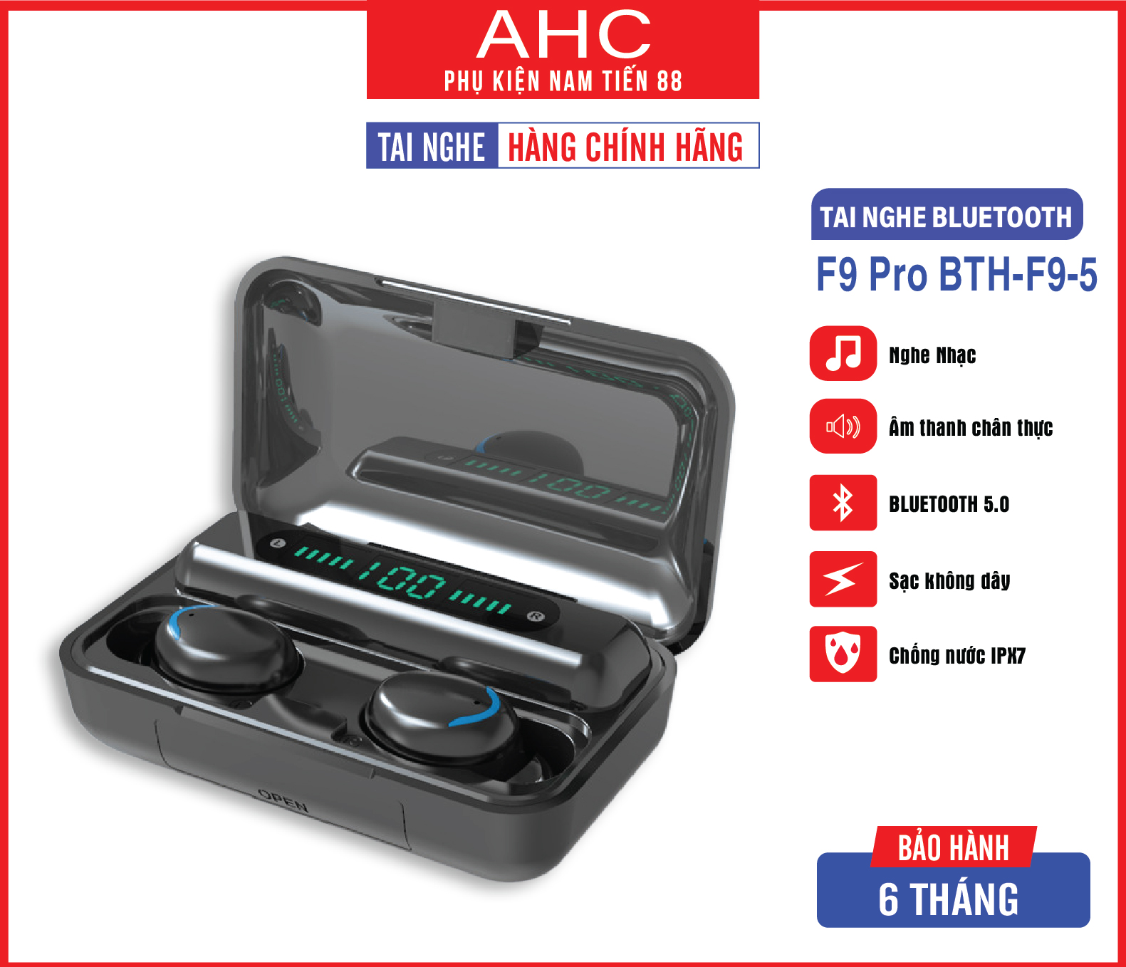 Tai nghe Bluetooth F9 Pro BTH-F9-5 V5.2