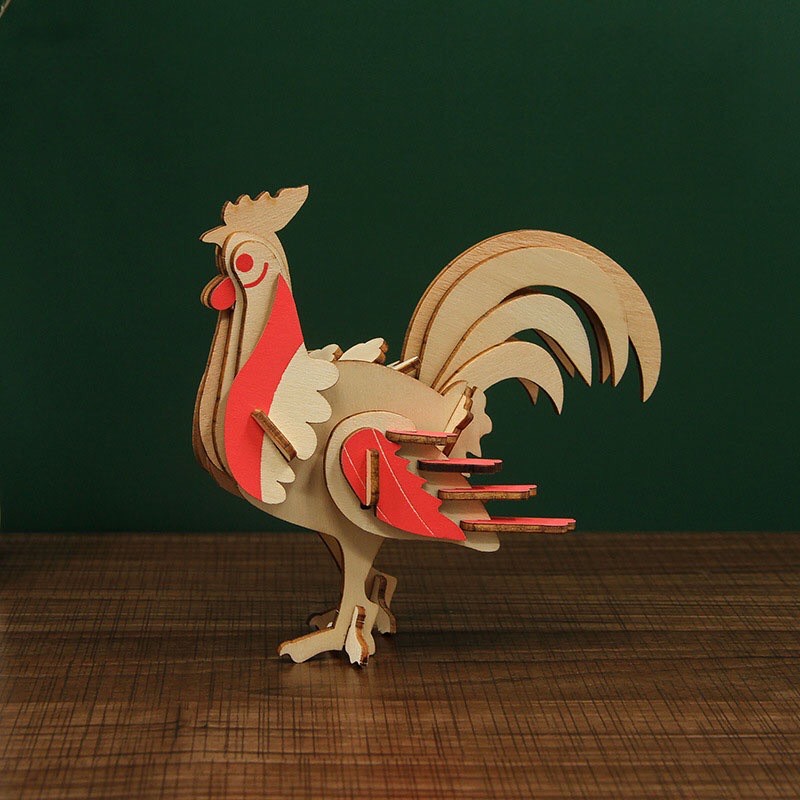 Đồ chơi lắp ráp 3D gỗ mô hình Con Gà- Chicken cắt laser