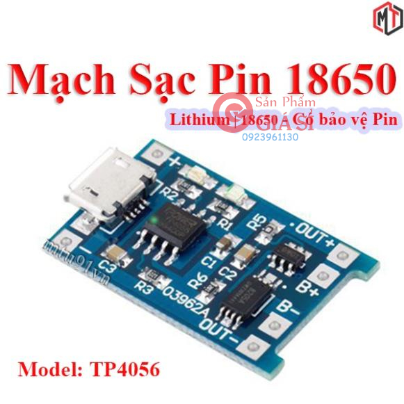 Mạch sạc pin lithium - li-ion - 18650 tp4056 có bảo vệ pin