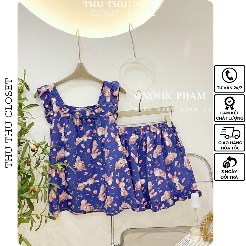 [Nhập RS0822 giảm 30k cho đơn 99k]NOHK _ Bộ mặc nhà lanh lụa nữ siêu mát. Size S M L