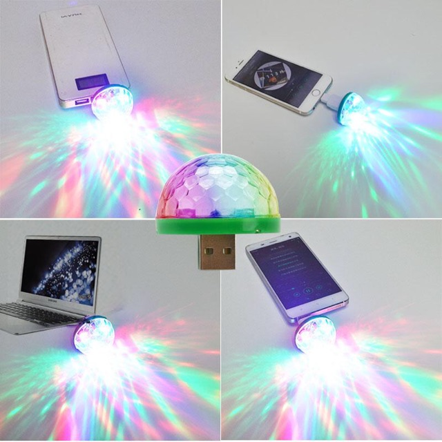 Đèn led vũ trường mini cảm ứng chớp nháy theo nhạc gắn USB cốc sạc tiện lợi