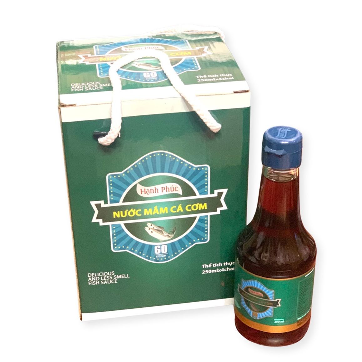 ( GIAO 2 GIỜ) THÙNG NƯỚC MẮM 60 ĐỘ ĐẠM HẠNH PHÚC CHAI 250ML( 04 CHAI/ THÙNG)