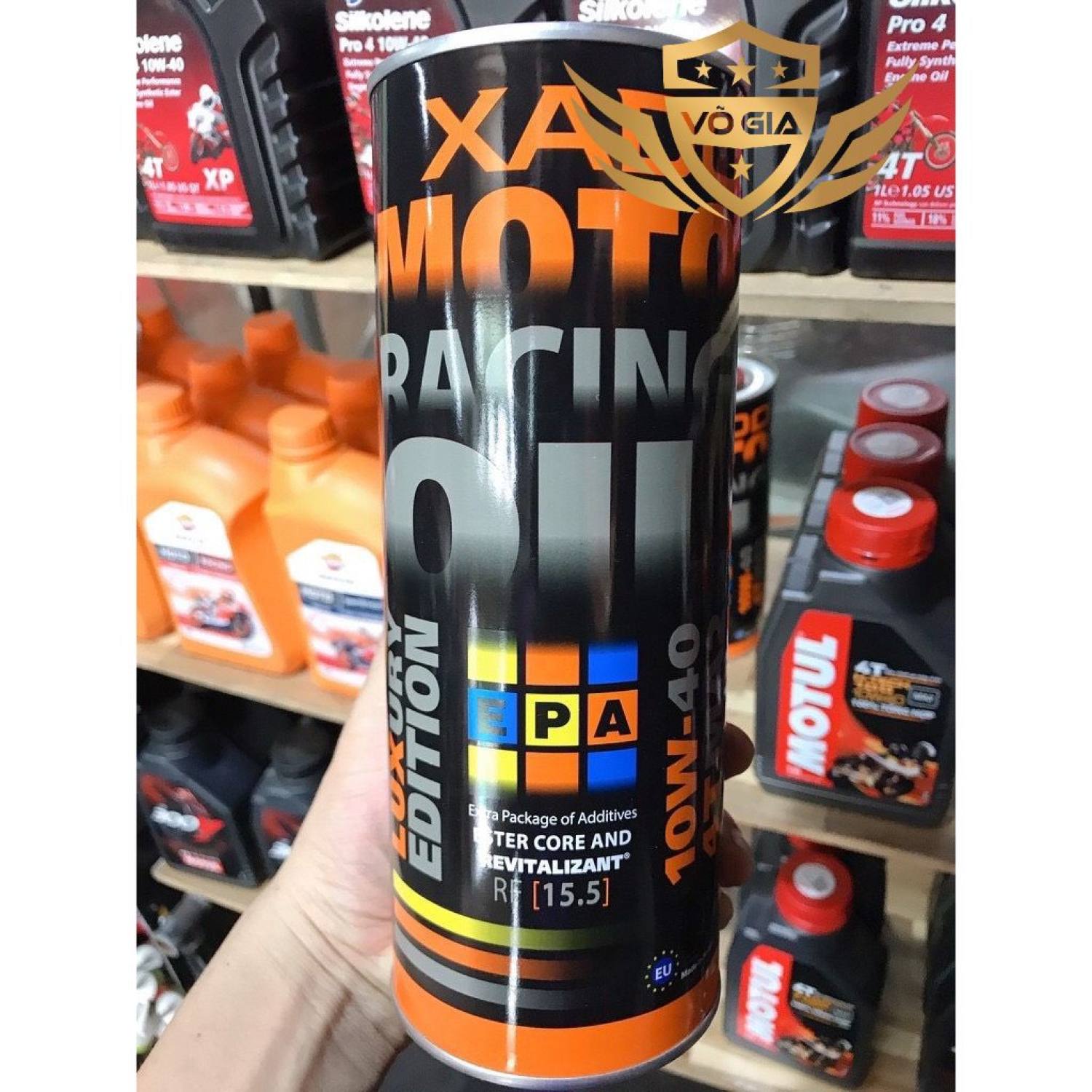 Giá cạnh tranh - Nhớt xado racing 10W40, thương hiệu Hà Lan sản phẩm nhớt xado lon 1L 10W40