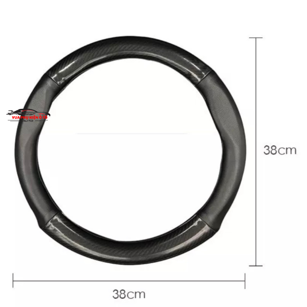 Bọc vô lăng carbon 4s cao cấp kèm logo Hãng