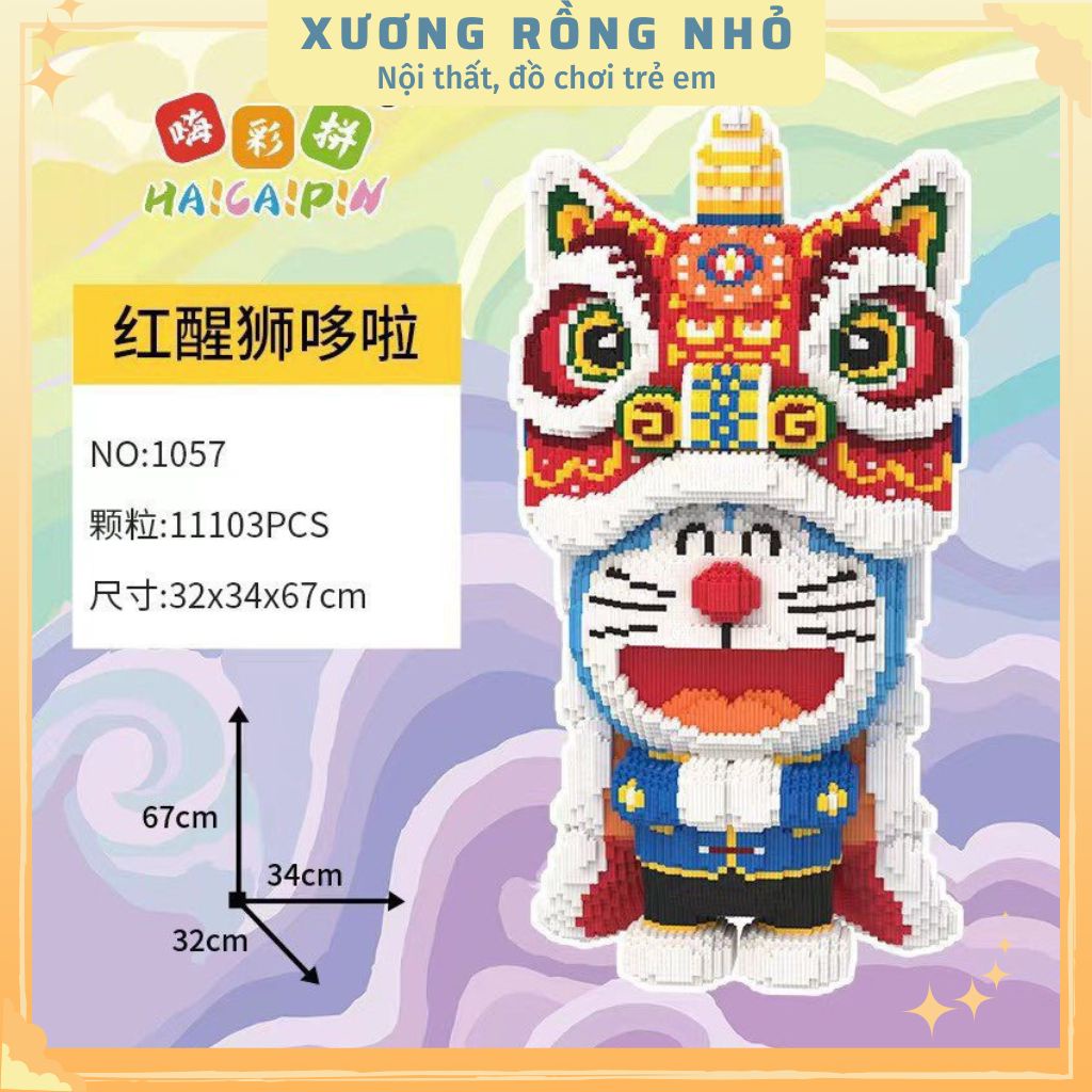 Mô hình Doraemon size lớn 1m siêu to khổng lồ, Mô hình 3d big size tặng kèm búa