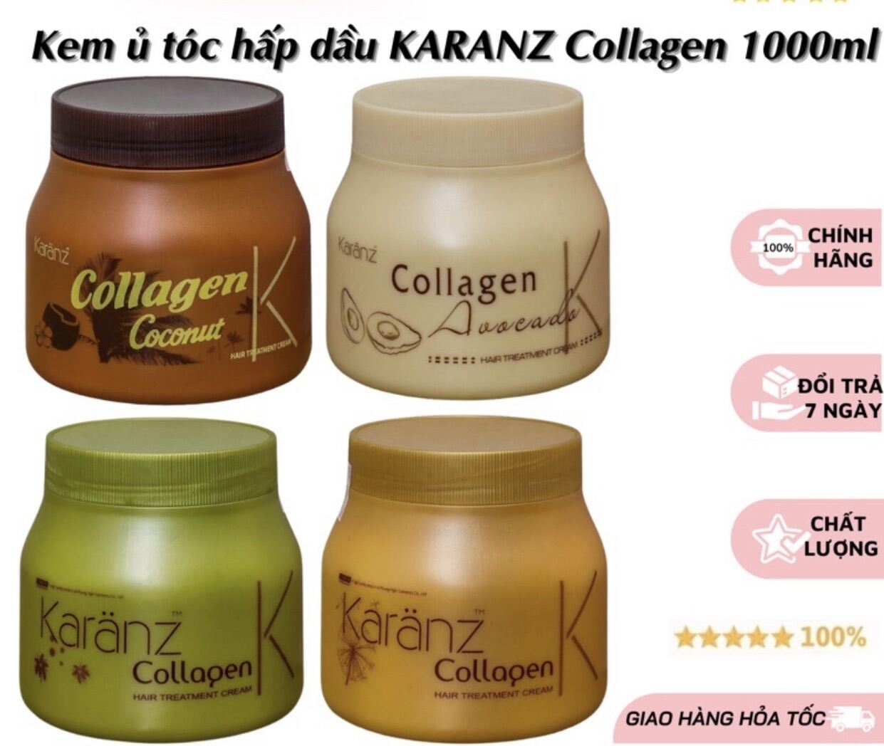 [Chỉ 7/3 Hoàn Tiền 15%]Hấp dầu ủ tóc Kazan Bơ Lùn 1000ml