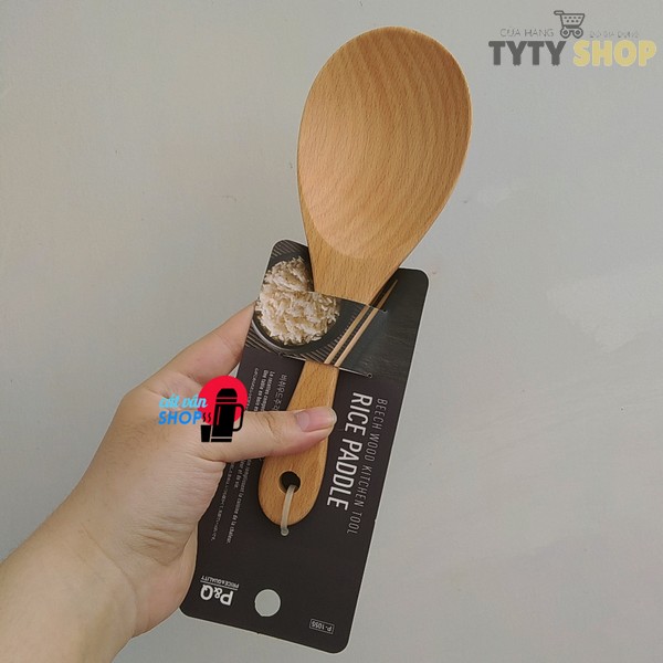 Muôi múc cơm vá múc cơm Lock&Lock bằng gỗ sồi P-1055