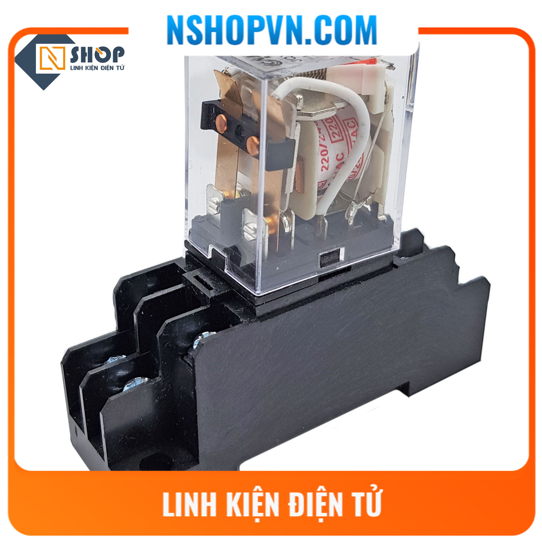 Relay trung gian HH62P 12VDC, 12VAC, 24VDC, 220VAC