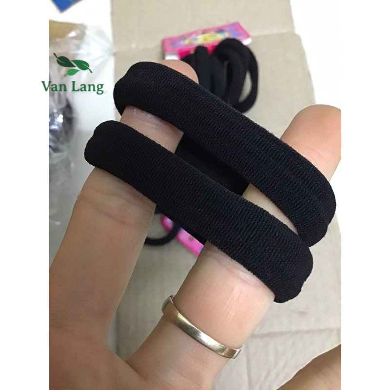 5 Chun buộc tóc co giãn loại tốt - dây buộc tóc co giãn màu đen - hàng sẵn