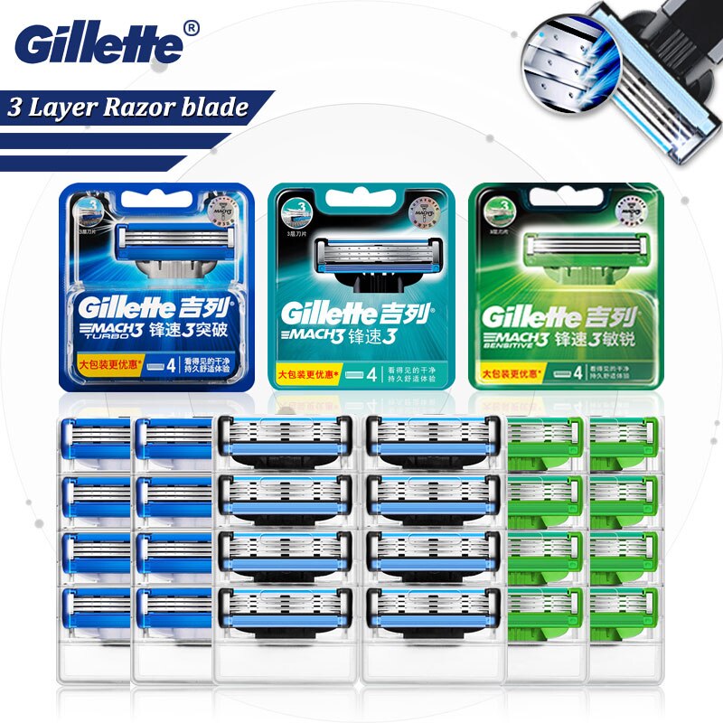 Lưỡi cạo râu Gillette Mach3+ Classic Vỉ 8 lưỡi