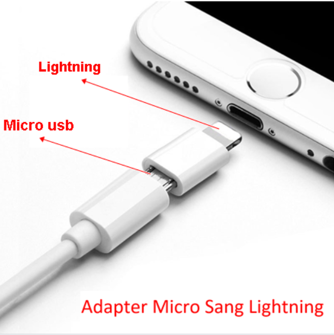 [HCM]Đầu Chuyển Đổi Cổng Lightning Micro Usb Sang Iphone