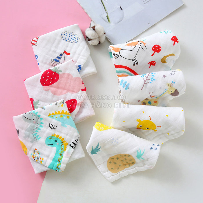 Combo 3 Khăn Xô Sữa Sợi Tre 6 Lớp Đa Năng Cho Bé