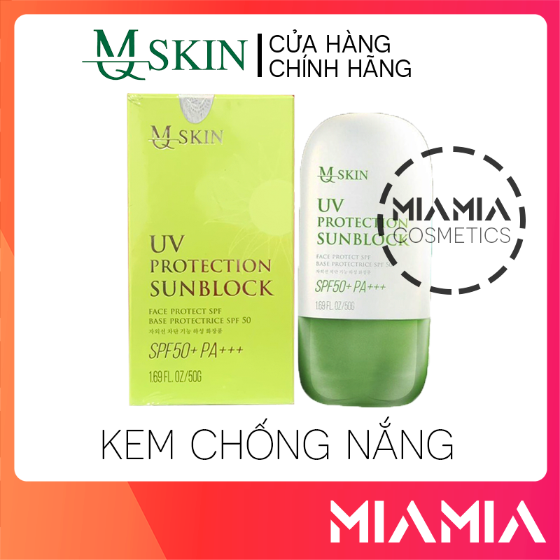 Kem chống nắng mq skin chính hãng - spf50+ pa+++ uv protection sunblock mqskin - 8936117150234