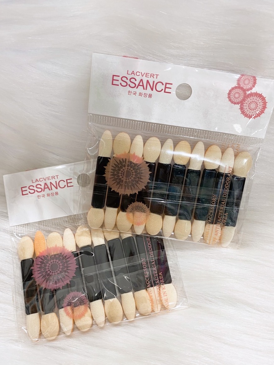 [HCM]Bộ 10 cọ phấn mắt 2 đầu bông mút xốp mềm mại tán đều màu tiện dụng