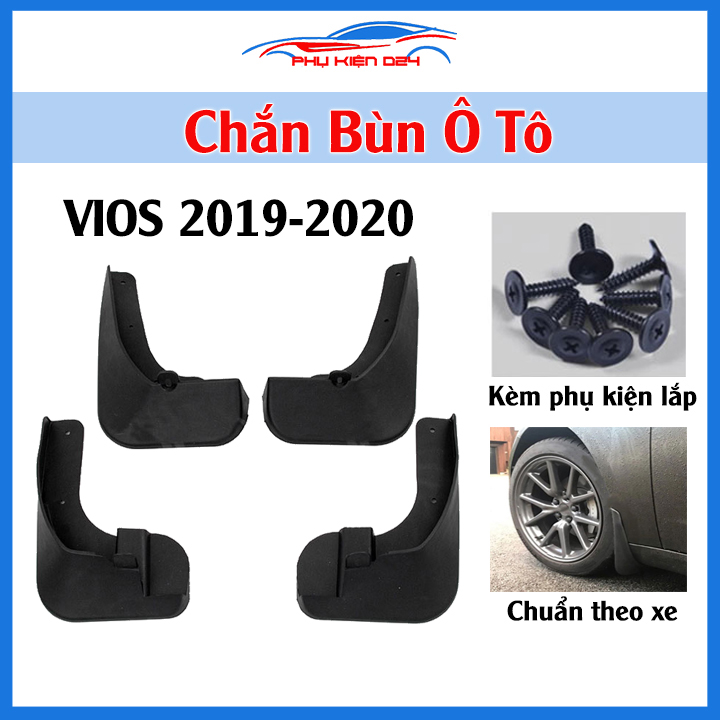 Bộ 4 tấm chắn bùn ô tô Vios 2019 2020 2021 2022 nhựa cao cấp