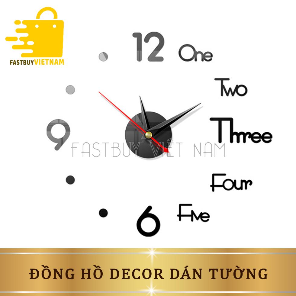 Đồng Hồ Dán Tường 3D Decor , đồng hồ dán tường 3d, đồng hồ trang trí 3d siêu xinh