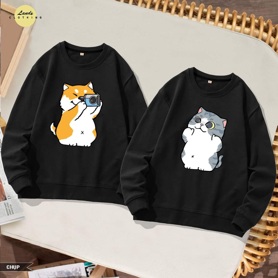 [FREESHIP] ÁO SWEATER ĐÔI IN HÌNH CUTE