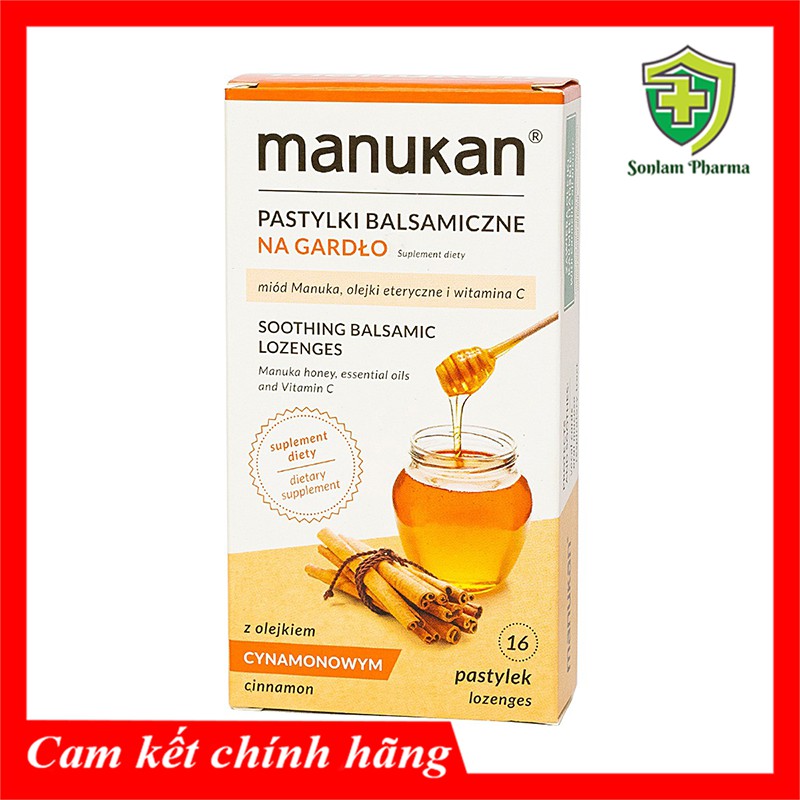 Manukan - viên ngậm thảo dược cao cấp của Ba Lan hộp 16 viên