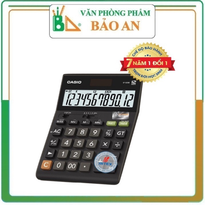 Máy tính casio d120b chính hãng - văn phòng phẩm hồng hà