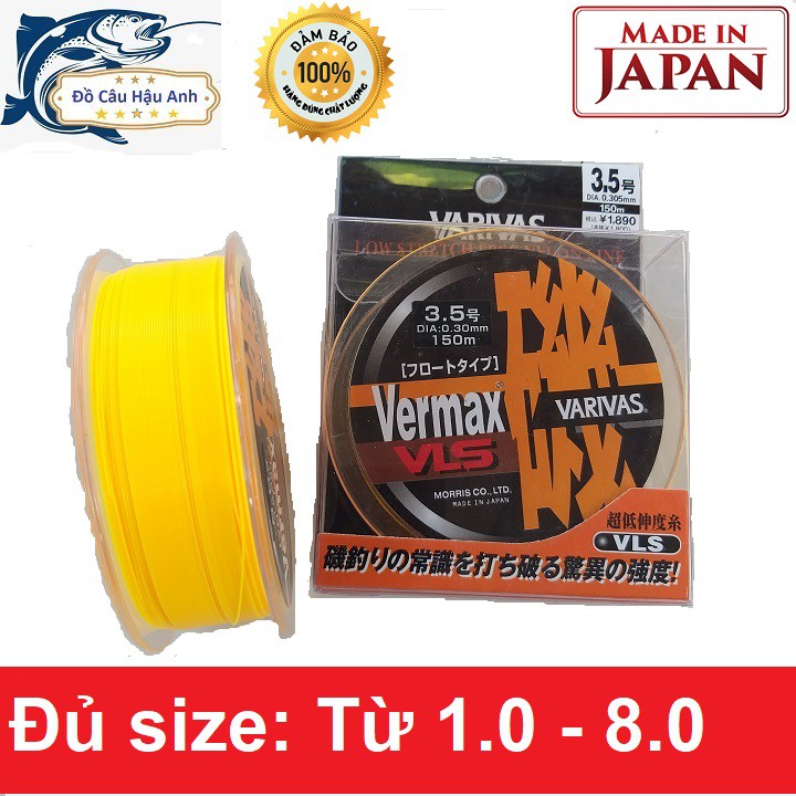 Cước câu cá Vermax 150m màu vàng siêu bền  (cam kết đổi trả trong 2 tuần đầu)