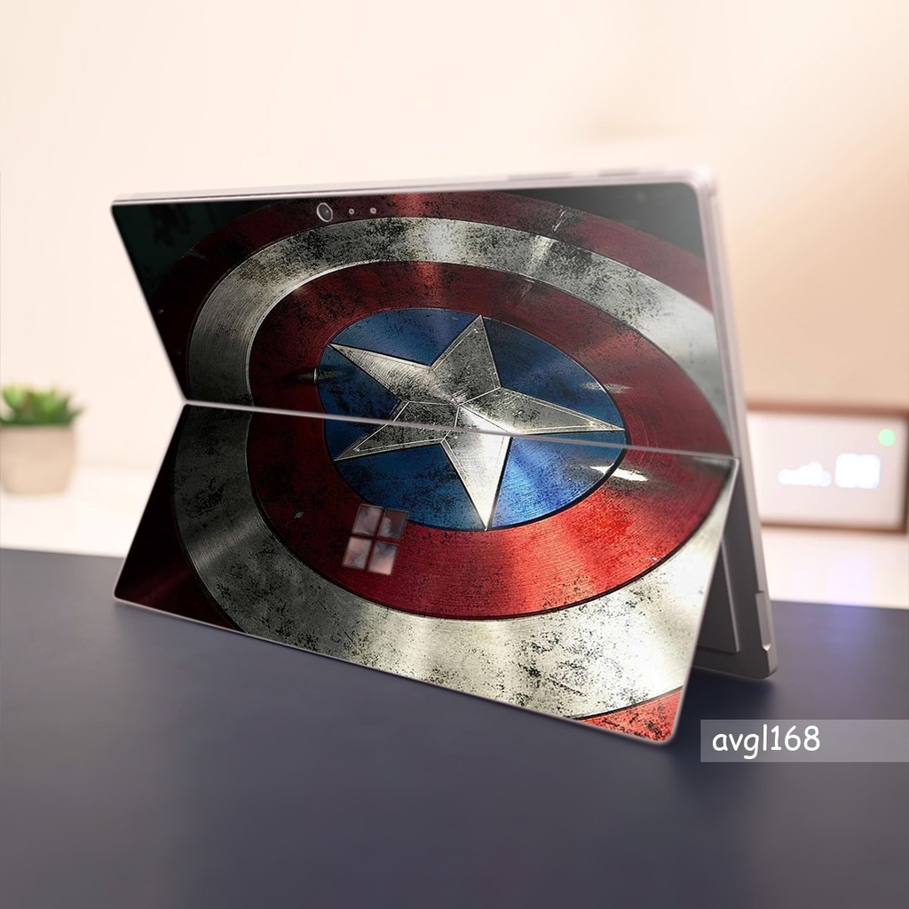 Skin dán hình captain cho surface 3 2015; go, go 2, go 3; pro 2 3 4 5 6 7 8 x