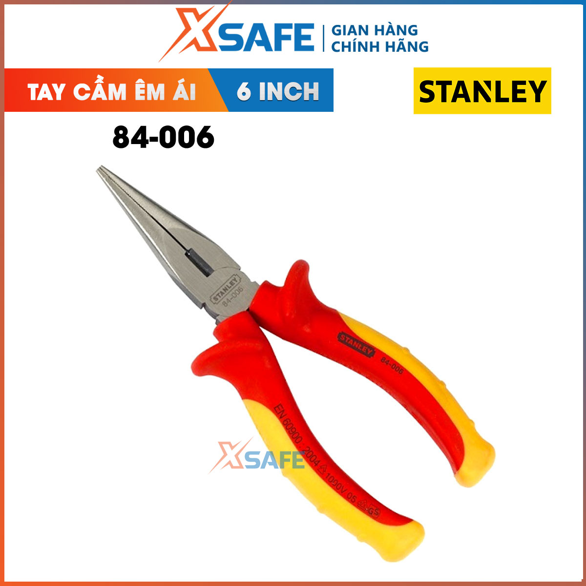 Nippers beak pointed VDE Stanley wrapped dedicated plastic insulated 1000 volt. Nippers VDE Stanley head nippers made of high grade alloy steel, minimalist styling flexible, standard ANSI American-distribution genuine xsafe
