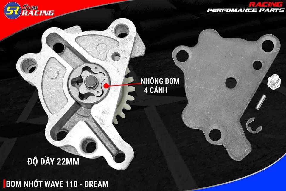 Bơm Nhớt Rời Sum Racing Dream Wave 2 nồi 4 cánh siêu mạnh