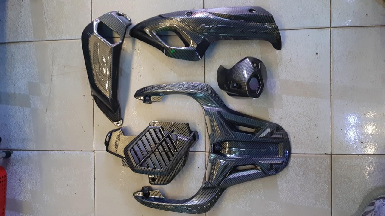 combo 5 món ốp đen carbon cho xe sh đời 2017 đến 2019