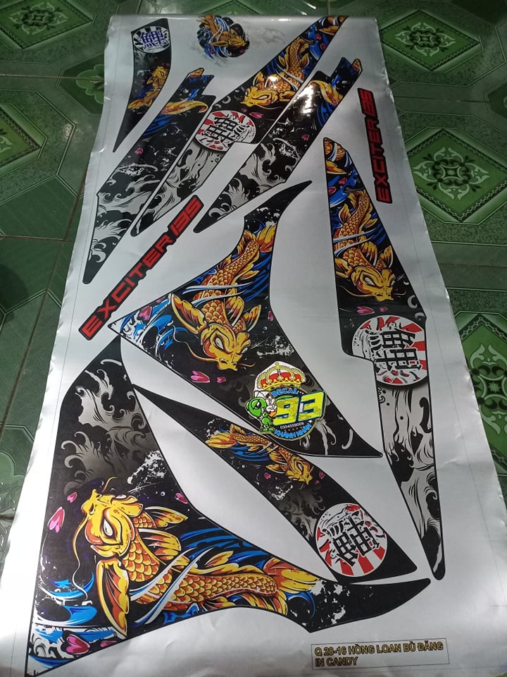 Tem rời candy ex 135 cá chép vàng xe đen