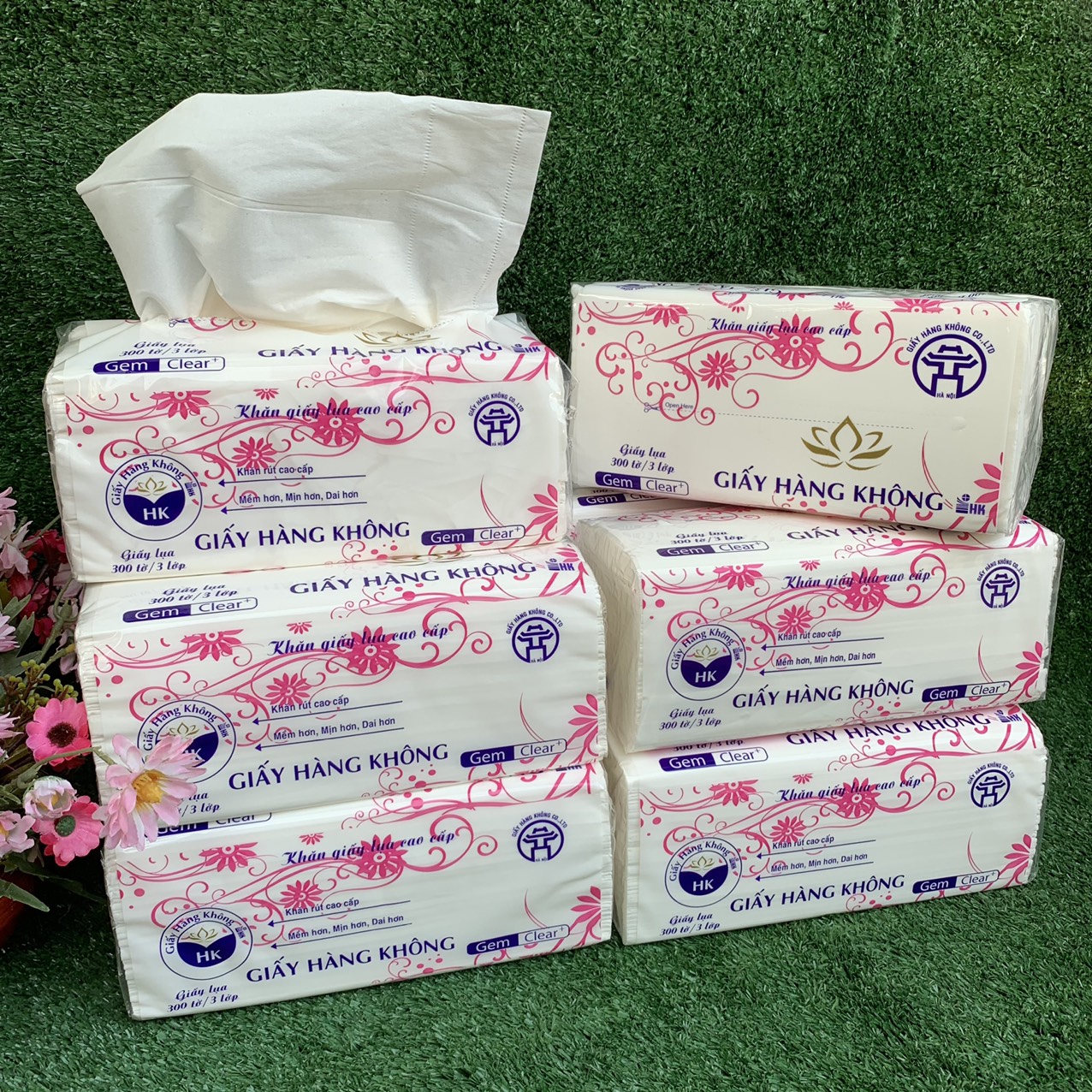COMBO 10 BỊCH GIẤY RÚT LỤA 3 LỚP 300 TỜ